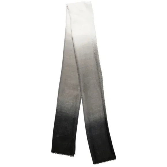 NWT Carly Cushnie x Rachel Zoe Ombré Scarf Black Grey & White - Picture 3 of 7